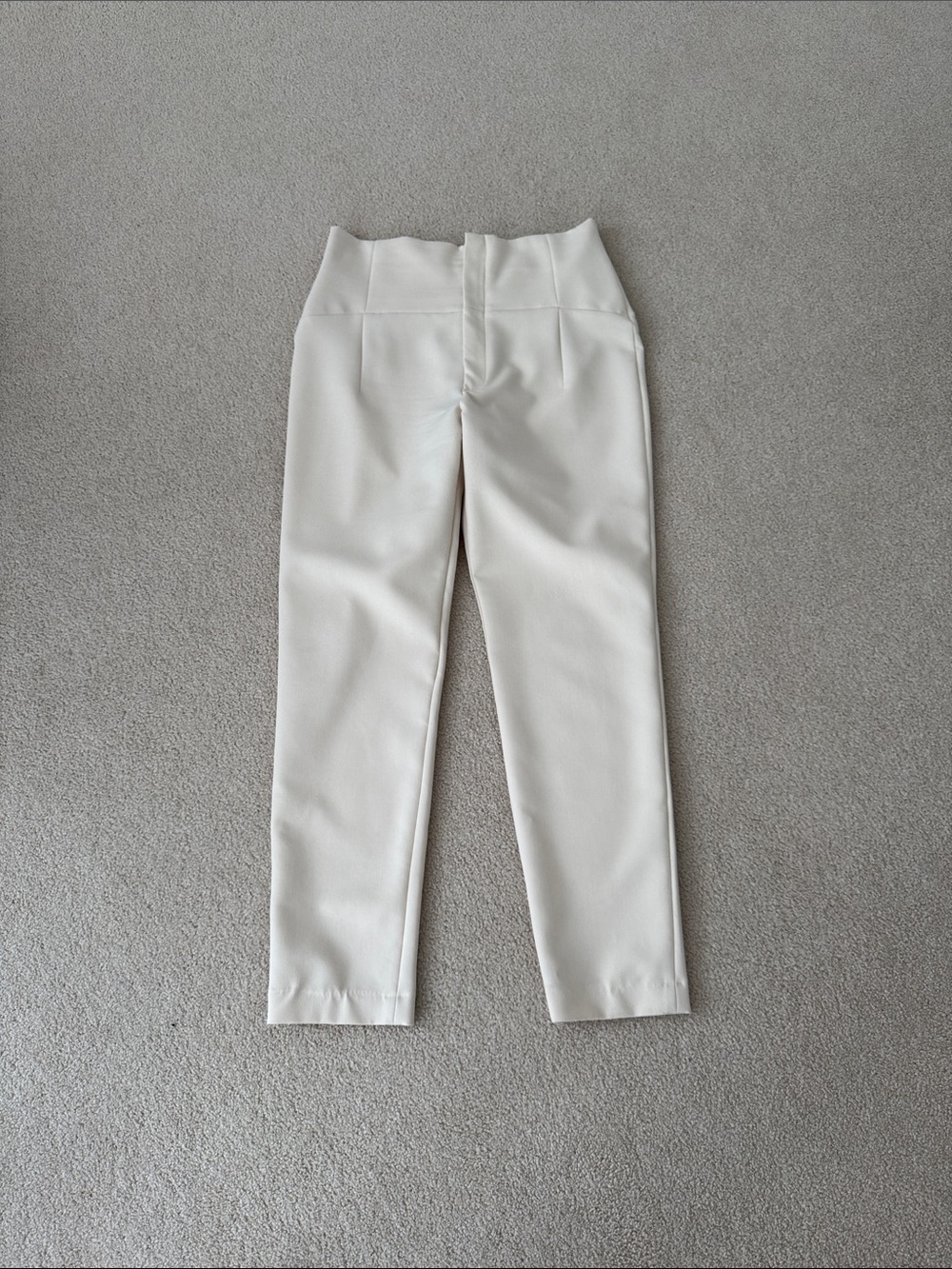 Zara Cream High-Waist Ponte Trousers for Girls